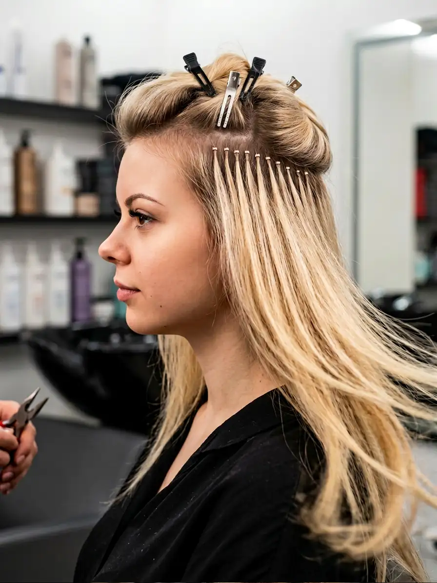 Haarverlängerung im Salon